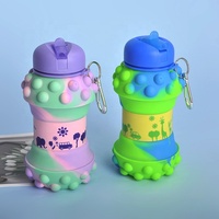 Bouteille d'eau sensorielle anti-stress, bouteille à bulles, bouteille d'eau en silicone pliable pour filles