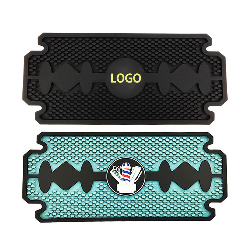 Black White -  Rotating Light Style Barber Mat