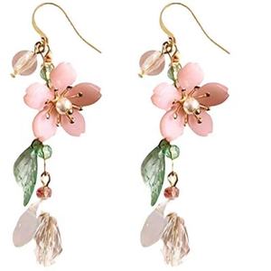 Pendientes Largos con Borlas de Flor de Melocotón Rosa, Estilo Clásico Chino, Súper Hada, Taohua Yaoyao, Moda de la Dinastía Han, Aleación - Product Image 6