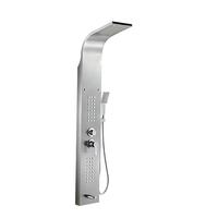 Panneau de douche thermostatique de luxe en acier inoxydable 304 avec cascade, pluie et jets de massage