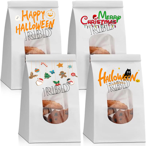 <strong>Large</strong> Party Favor Swedish Candy <strong>Bags</strong> <strong>Sweet</strong> boxes packaging Snack Small Bakery <strong>Bags</strong> with Window Kraft Halloween Paper Gift <strong>Bags</strong> - Product Image 1