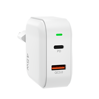 Chargeur rapide USB Type-C double port 45W PD QC3.0 Prise EU UK pour tablette Samsung Charge rapide 3.0 Chargeur efficace avec lumière LED