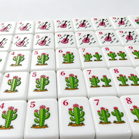 Tuiles de mahjong en acrylique personnalisées de luxe, 160 pièces, jeu de mahjong américain, design de guitare western, jeu de table