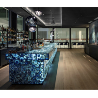Comptoir de Bar de cuisine rétroéclairé à Led, en pierre d'agate de marbre, KTV de grande taille