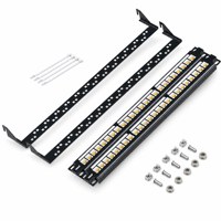 Panel de Conexiones CAT5e de 48 Puertos Gigabit 2U Tipo Split, Panel de Conexiones de Red para Gabinete de Grado Ingeniería