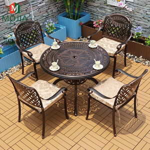 Đồ Nội Thất Ngoài Trời Đúc Nhôm Đồ Nội Thất Bàn Ghế Vườn <span class=keywords><strong>Bistro</strong></span> Ghế Bàn Ngoài Trời Ghế Với Ô - Product Image 6