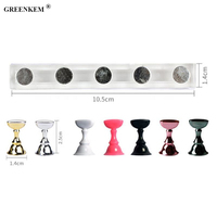 Lot de 5 supports magnétiques pour présentation d'ongles, outil pour pose d'ongles, support d'entraînement pour nail art, présentoir magnétique