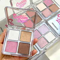 Maquillage Ogonskugga personnalisé, 4 couleurs, poudre illuminatrice, application facile, éclat radieux, illuminateur humide, illuminateur à étiquette privée