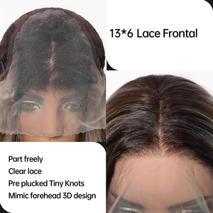 <span class=keywords><strong>Parrucca</strong></span> in pizzo naturale senza cuciture 13*6 a grande superficie, annodata a mano con filo di seta, da <span class=keywords><strong>donna</strong></span>, casual, con parte frontale, leggera, traspirante, grigio sfumato, ricci lungi - Product Image 4