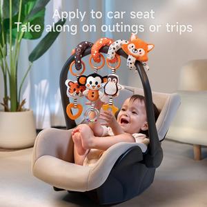Tumama enfants berceau <span class=keywords><strong>hochet</strong></span> jouets noir et blanc lit poussettes en peluche suspendus hochets jouet doux renard pingouin activité landau <span class=keywords><strong>spirale</strong></span> jouets - Product Image 3