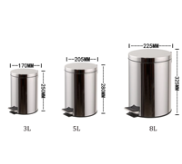Poubelle en métal en acier inoxydable Type de pressage Couvercle Pédale Poubelle Poubelles pour la cuisine Poubelle Stockage à domicile