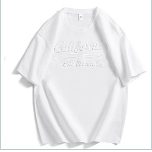 เสื้อยืดคอกลมแขนสั้นพิมพ์ลายตัวอักษรทรงหลวมสำหรับผู้ชาย ดีไซน์ไหล่ตก แฟชั่นฤดูร้อน - Product Image 3