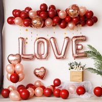 Costume de Ballons d'amour, cadeaux de saint-Valentin pour femmes, décorations de saint-Valentin, ensemble de Ballons en feuille d'aluminium à cordes Led, 2023