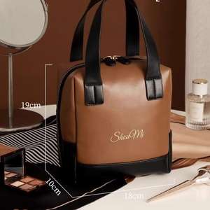 Sac de Maquillage en Cuir PU, Vente en Gros Usine, Trousse de Voyage Portable, Sac à Main Grande Capacité, Sacs de Toilette - Product Image 3