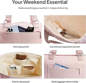 Sac de <span class=keywords><strong>voyage</strong></span> pour femme, sac de week-end 40L approuvé par les compagnies aériennes, avec compartiment à chaussures et poche étanche pour articles mouillés - Product Image 5