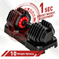 Haltère réglable 25 kg (55 lbs) avec poignée torsadée pour une seule main, augmentation de 5 lb