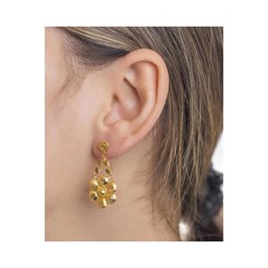   ต่างหูทองคำ 22 กะรัต ประดับมุกน้ำจืด ชุบทอง 14K/18K ประดับเพชรและเพทาย สำหรับงานแต่งงานและงานปาร์ตี้ - Product Image 1