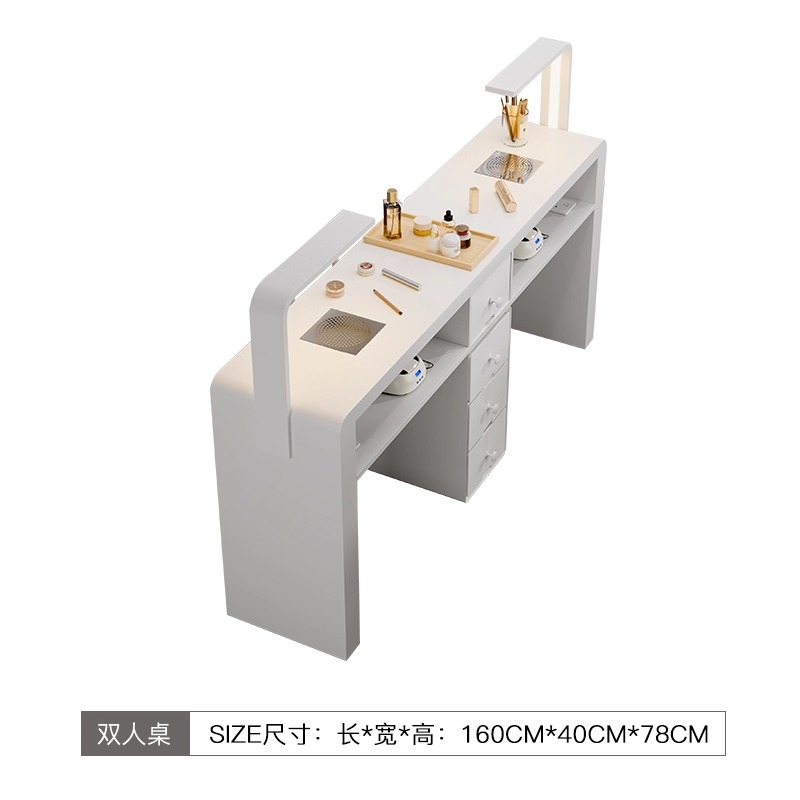 Mesa individual multifuncional con superficie de imitación madera de 1.6 metros.