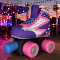 Modèle de patin à roulettes géant gonflable, patin à roulettes rétro à quatre roues, accessoire publicitaire extérieur commercial, décoration gonflable