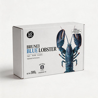 Boîte en carton ondulé de luxe personnalisée avec impression graphique, pour homard bleu, qualité alimentaire, chaîne du froid, fruits de mer congelés