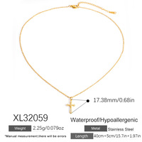 Collier SUMMLY18K en acier inoxydable plaqué or, tendance, élégant, cool, croix d'amour, bijoux étoile octogonale en zircon