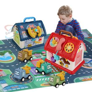 Samtoy éducation précoce Montessori Puzzle jeu multifonction jouet <span class=keywords><strong>maison</strong></span> bébé apprentissage jouets activité Cube pour les enfants - Product Image 1
