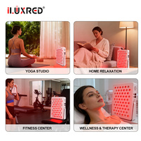Panneau de luminothérapie LED rouge ILUXRED X300 60PCS, panneau de luminothérapie rouge de bureau, panneau de luminothérapie infrarouge portable pour usage domestique