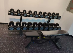 Haltère avec revêtement en uréthane noir, poids libres durables pour la <span class=keywords><strong>musculation</strong></span>, design à marteau fixe - Product Image 2