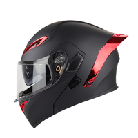 Nouveau casque de moto respirant quatre saisons, épaissi, à double visière, rabattable