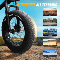 Vélo de montagne électrique EB20-A05 20 pouces, série Adventure, cadre en fer, 7 vitesses, moteur sans balais 1500W, batterie au lithium, double suspension