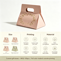 Boîte en carton ondulé multicolore personnalisée avec poignée découpée pour l'emballage d'huiles essentielles