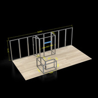 Stand d'exposition portable en aluminium 3x6, conception de stand promotionnel pour salon professionnel