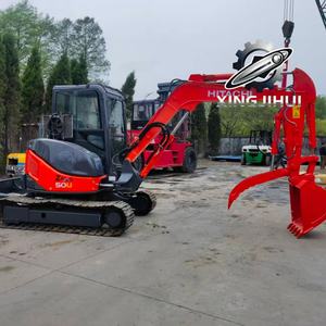 Excavatrice d'occasion Hitachi Zaxis50U, marque japonaise d'origine, 5 tonnes, moteur Yanmar avec pince à griffes - Product Image 3