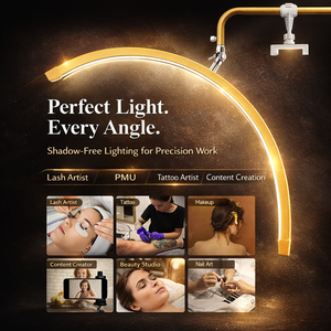 <span class=keywords><strong>Lampe</strong></span> demi-<span class=keywords><strong>lune</strong></span> <span class=keywords><strong>personnalisée</strong></span> OEM ODM pour extensions <span class=keywords><strong>de</strong></span> cils, éclairage <span class=keywords><strong>de</strong></span> sol pour salon <span class=keywords><strong>de</strong></span> beauté avec plateau pour salon <span class=keywords><strong>de</strong></span> cils, petite série - Product Image 5
