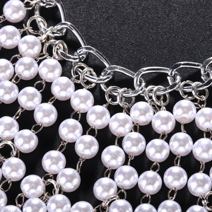 Nouveau design perle cheveux accessoires <span class=keywords><strong>Instagram</strong></span> haute qualité gland chapeaux mariée front bandeau fête de mariage perle bandeau - Product Image 3