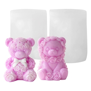 <span class=keywords><strong>Kit</strong></span> DIY <span class=keywords><strong>pour</strong></span> bougies parfumées romantiques, pierres aromatiques et créations en plâtre, ensemble de moules en silicone Rose et Ours <span class=keywords><strong>pour</strong></span> la Saint-Valentin - Product Image 5