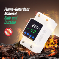 Protecteur de tension et de courant multifonction 2P 40A 63A 80A AC 230V avec protection contre les surtensions, les sous-tensions et les surintensités, réenclenchement automatique, affichage numérique