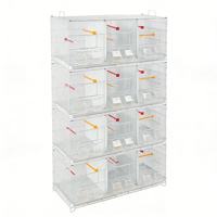 Cage à oiseaux carrée réutilisable en fer AIER modèle 8502x4 avec mangeoire et perchoirs pour perroquets, usage domestique et professionnel, style simple, 23 kg