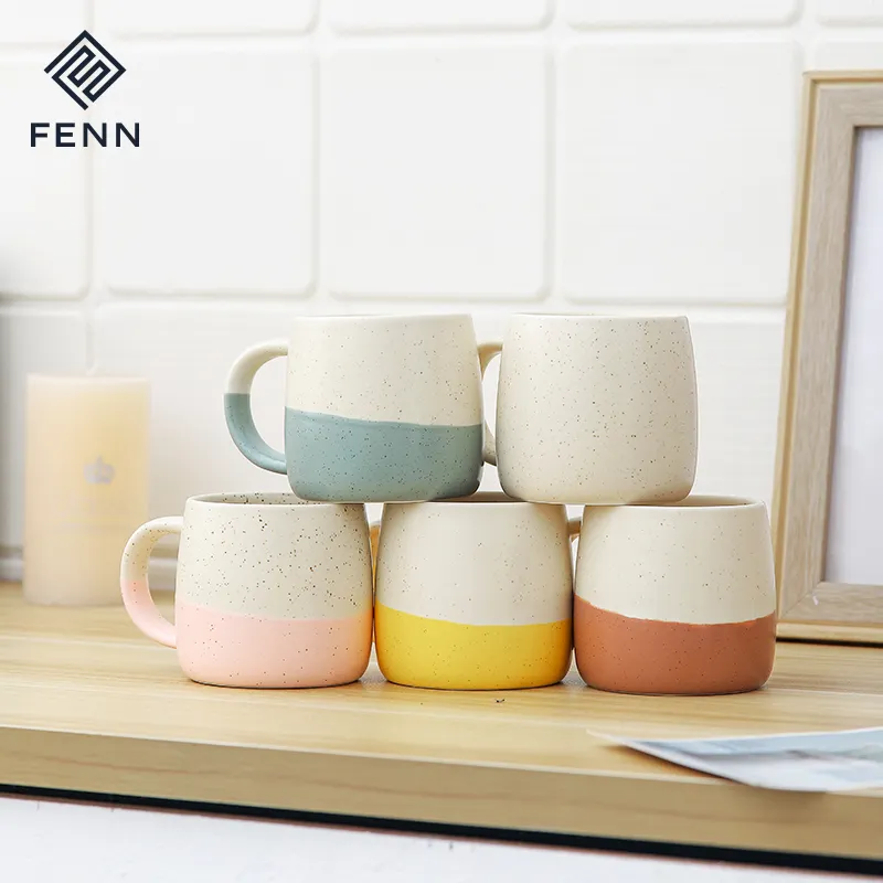 Großhandel Sesam Samen Design Kaffeetasse Keramik matt wieder verwendbare Keramik Kaffeetasse benutzer definierte Logo Porzellan Cappuccino Keramik becher