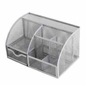 Office Desk Organizer and Accessories Desk Drawer Organizer Mesh Pencil Desk Organizer with 6 Compartments Metal <b>Polybag</b> Ningbo - Product Image 2
