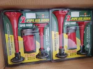 Kit de klaxon à air unique universel, chrome rouge, 12V 24V, <span class=keywords><strong>trompette</strong></span> musicale électrique avec tuyau, compresseur d'air pour voiture, <span class=keywords><strong>camion</strong></span>, bateau - Product Image 2