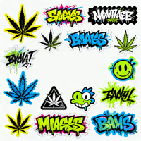 50 autocollants décoratifs cool en forme de feuille de cannabis, prix de gros, autocollants personnalisés, imperméables