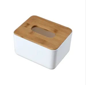 उच्च गुणवत्ता एक्रिलिक ऊतक बॉक्स घर रेस्तरां के लिए लकड़ी के ढक्कन के साथ
