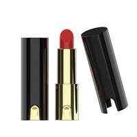 Emballage cosmétique de luxe personnalisé en tube cylindrique hermétique noir mat doré, vide, pour gloss à lèvres, rouge à lèvres