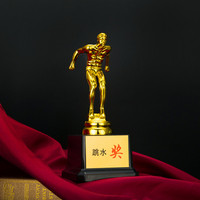 Trophées en plastique personnalisés Récompenses pour les rencontres sportives des étudiants Designs créatifs de football, de basketball, de danse Couleur dorée Impression UV