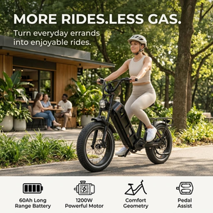 Bicicleta Eléctrica de Montaña Eahora Juliet 2026 con Llantas Anchas, Bicicleta Eléctrica Urbana con Portaequipajes Trasero, Largo Alcance para Viajes - Product Image 3
