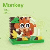 PUNGROW mignon singe forme ABS blocs de construction ensembles bricolage modèle Animal jouets caractéristiques éducatives pour enfants matières plastiques