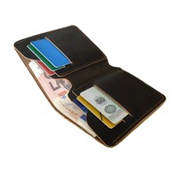 Dompet Pendek Tempat Kartu Kredit Kulit Asli Coklat Retro Vintage Pria Dompet Minimalis Kulit Sapi untuk Pria