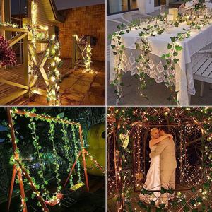 A84 Garden Party Acción de Gracias Decoración colgante LED String Lights Artificial Lvy Leaves Garland Plants Lvy Vines - Product Image 6