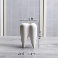 Pot en forme de dent style nordique ins créatif drôle porte-stylo en céramique ornements décoratifs brosse à dents tasse divers pot de stockage